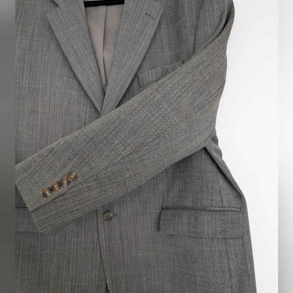 Lauren Ralph Lauren 100% Wool Herringbone Patterned Blazer Sz 44R - Picture 10 of 14